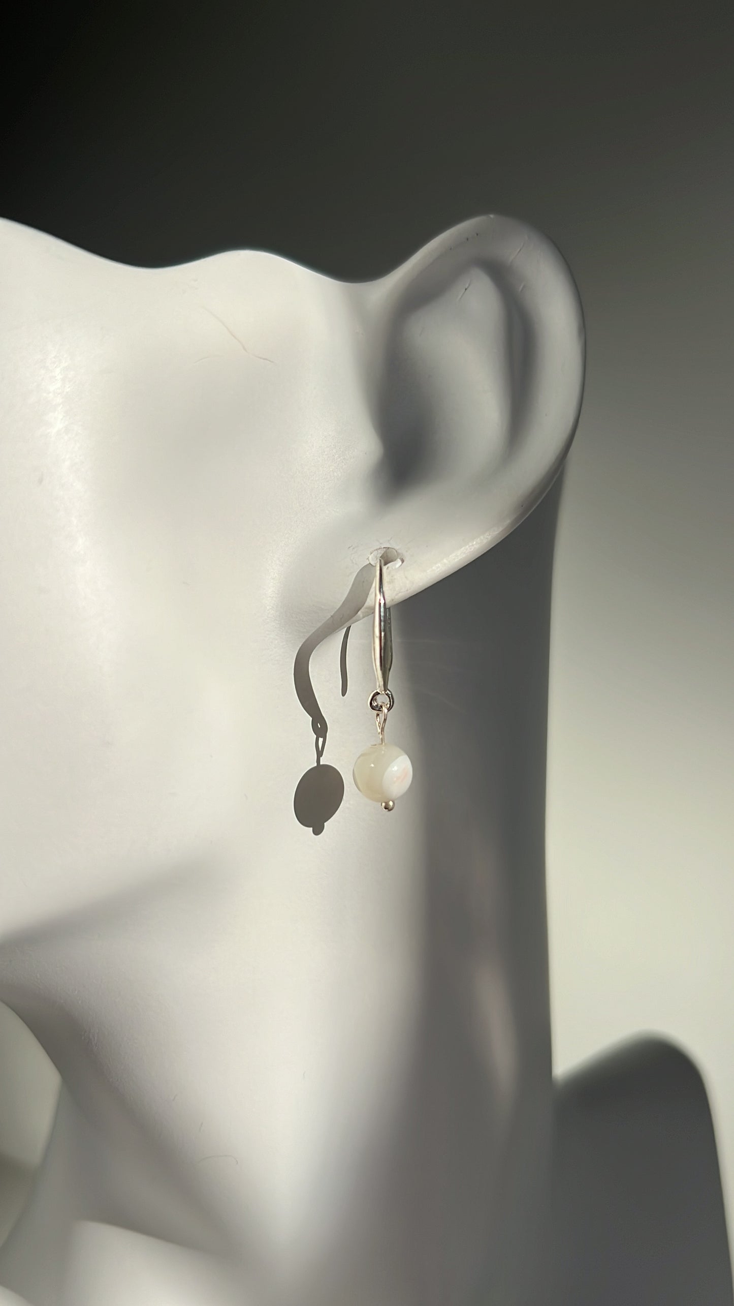 Sleek Silver Shell Drops • 925 Sterling Silver