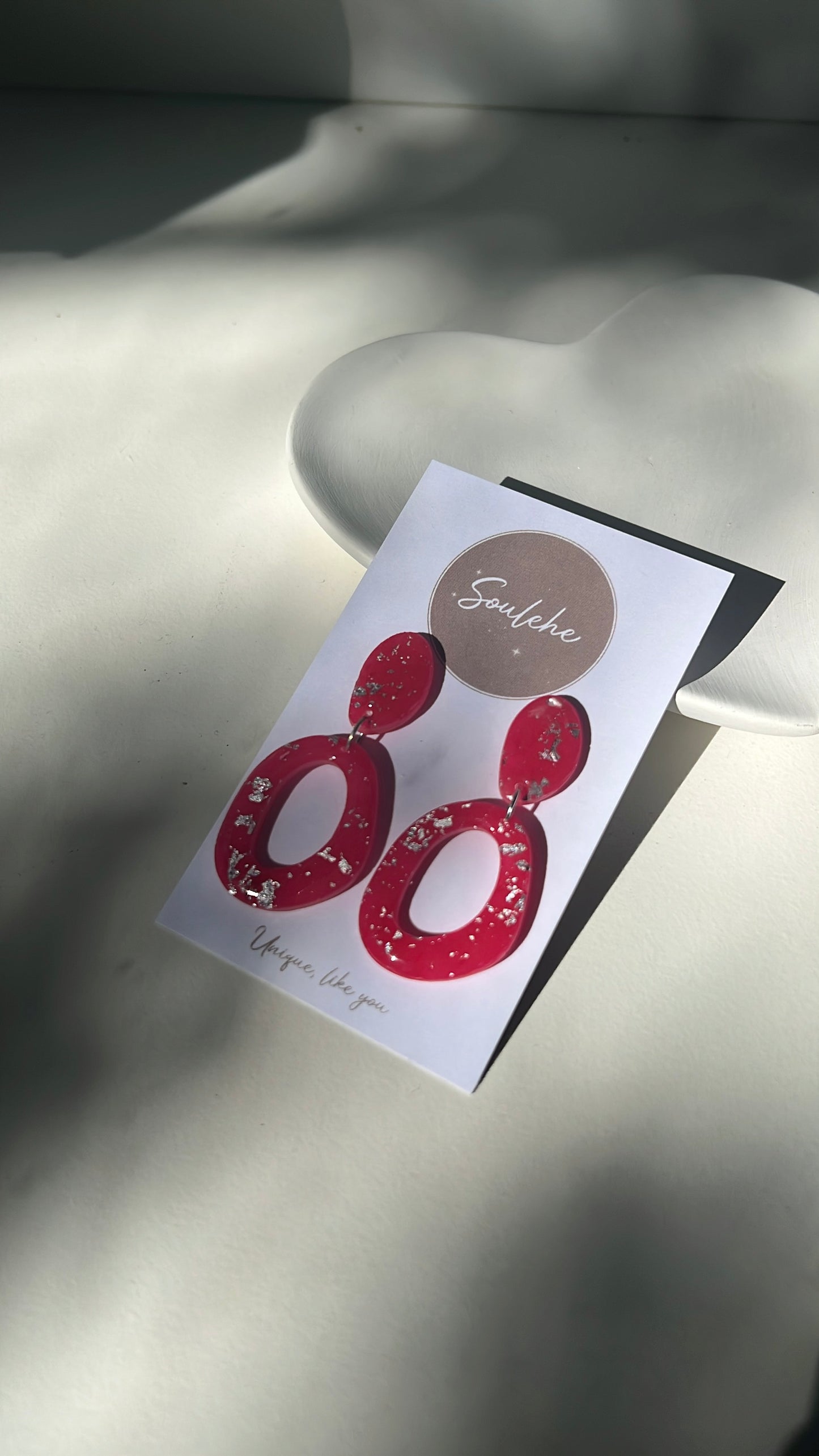 Crimson Curve • Luxurious Artisan Earrings