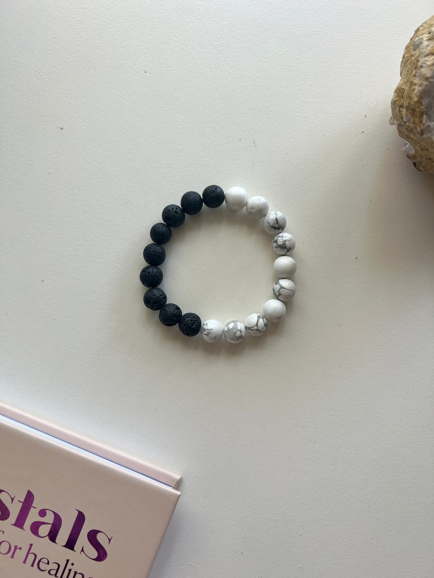 Vitality and fertility - Black Lava & Howlite Duality