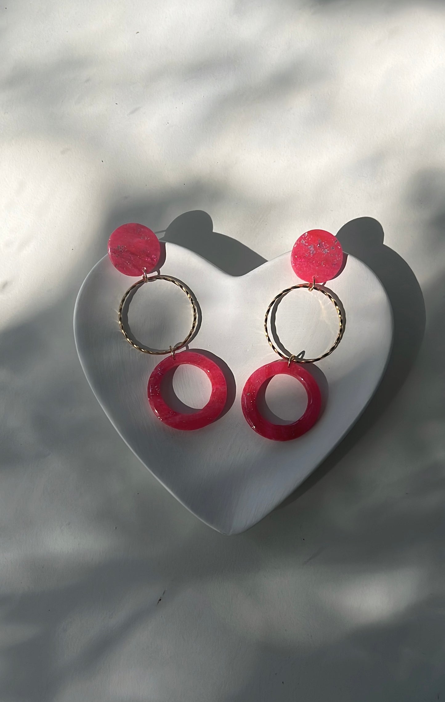 Crimson Triple • Luxurious Artisan Earrings