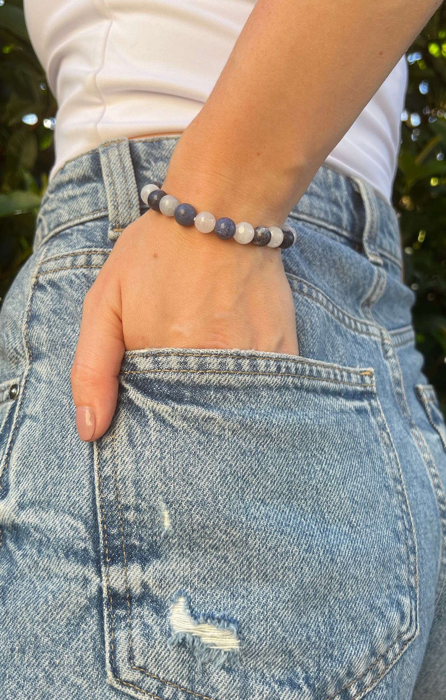 Logic and Intuition • Natural crystal stone Aquamarine x Blue Sodalite