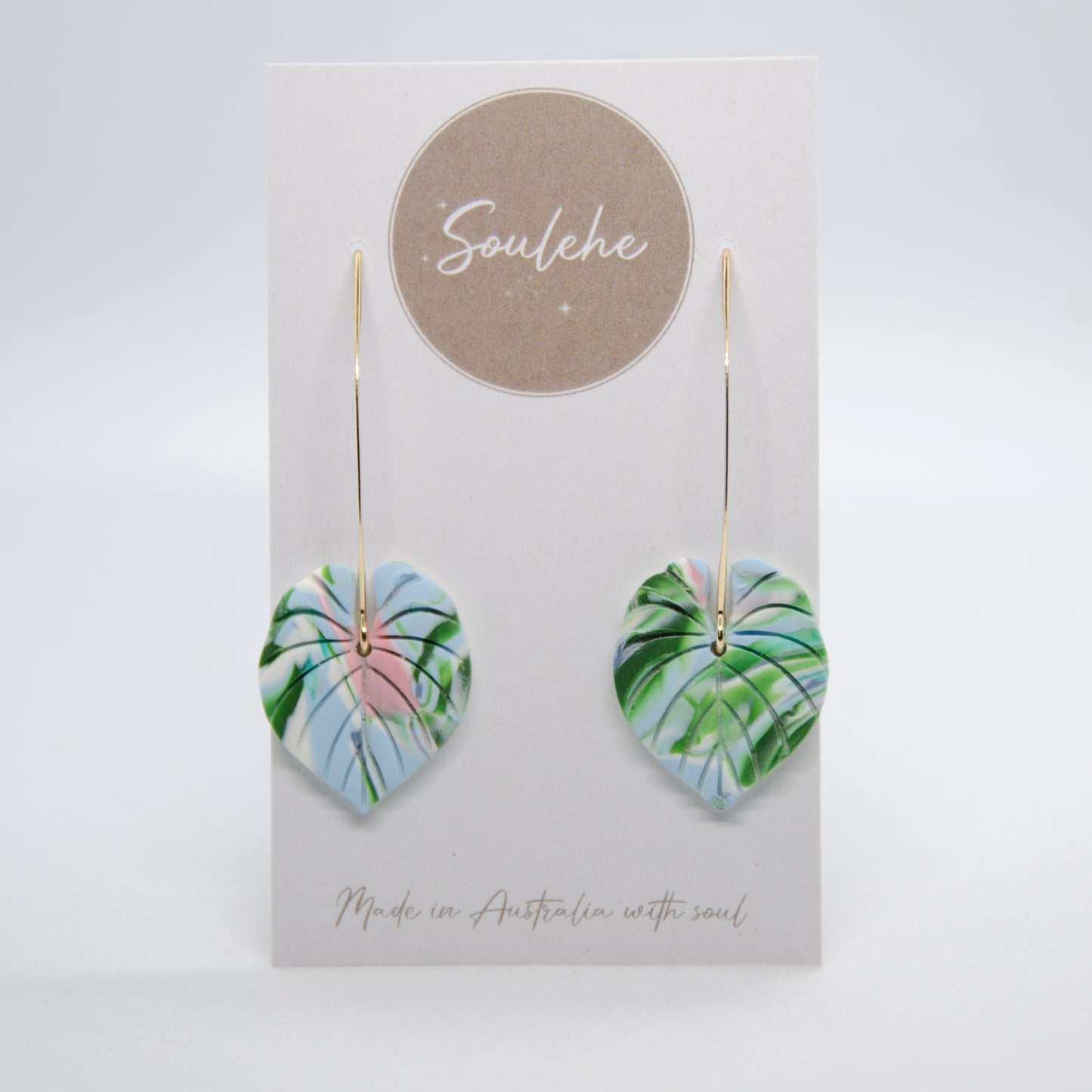 Polymer Clay Leaf Earrings | Handmade Earrings | Soulehe