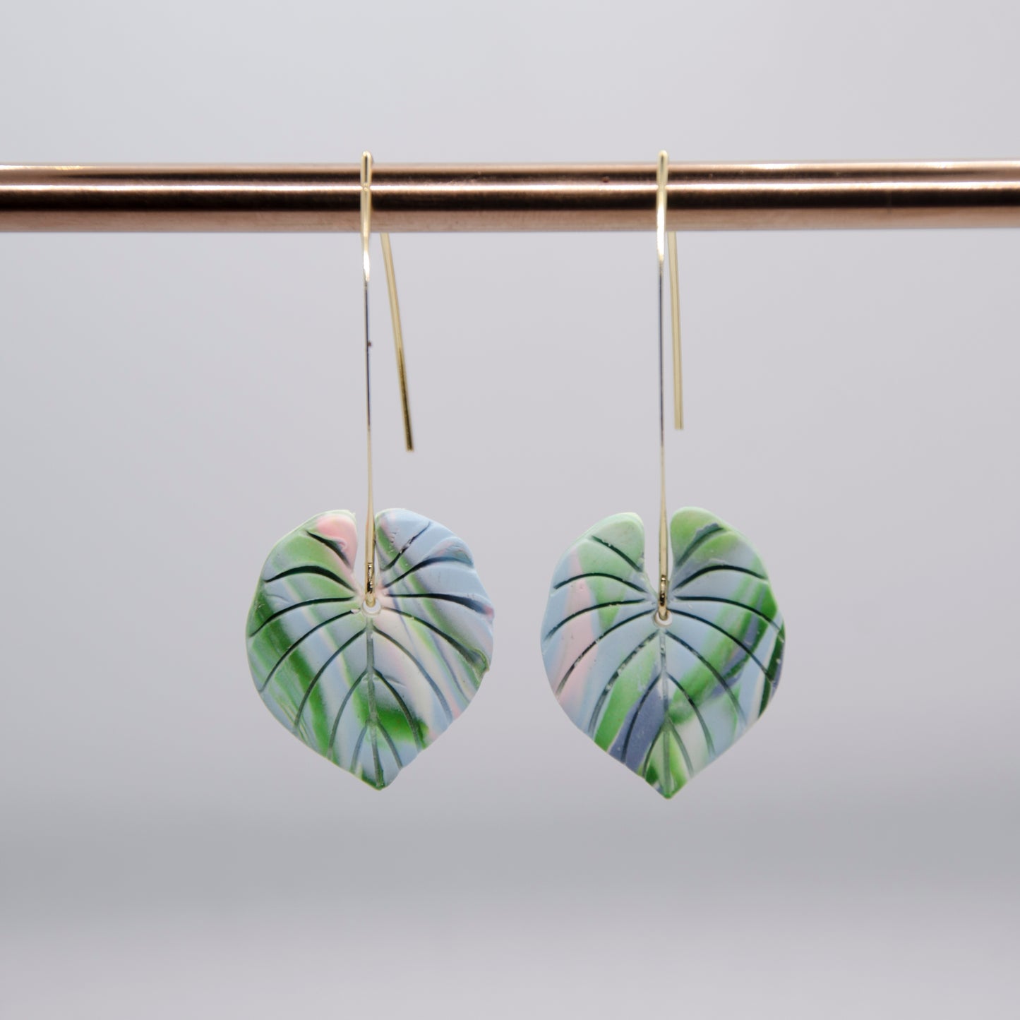 Polymer Clay Leaf Earrings | Handmade Earrings | Soulehe