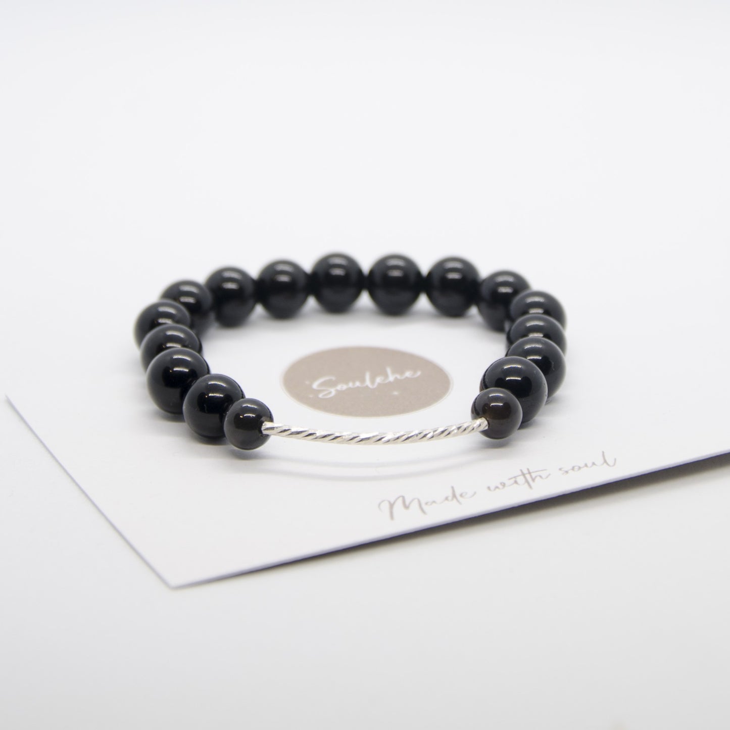 Silver Obsidian Bracelet
