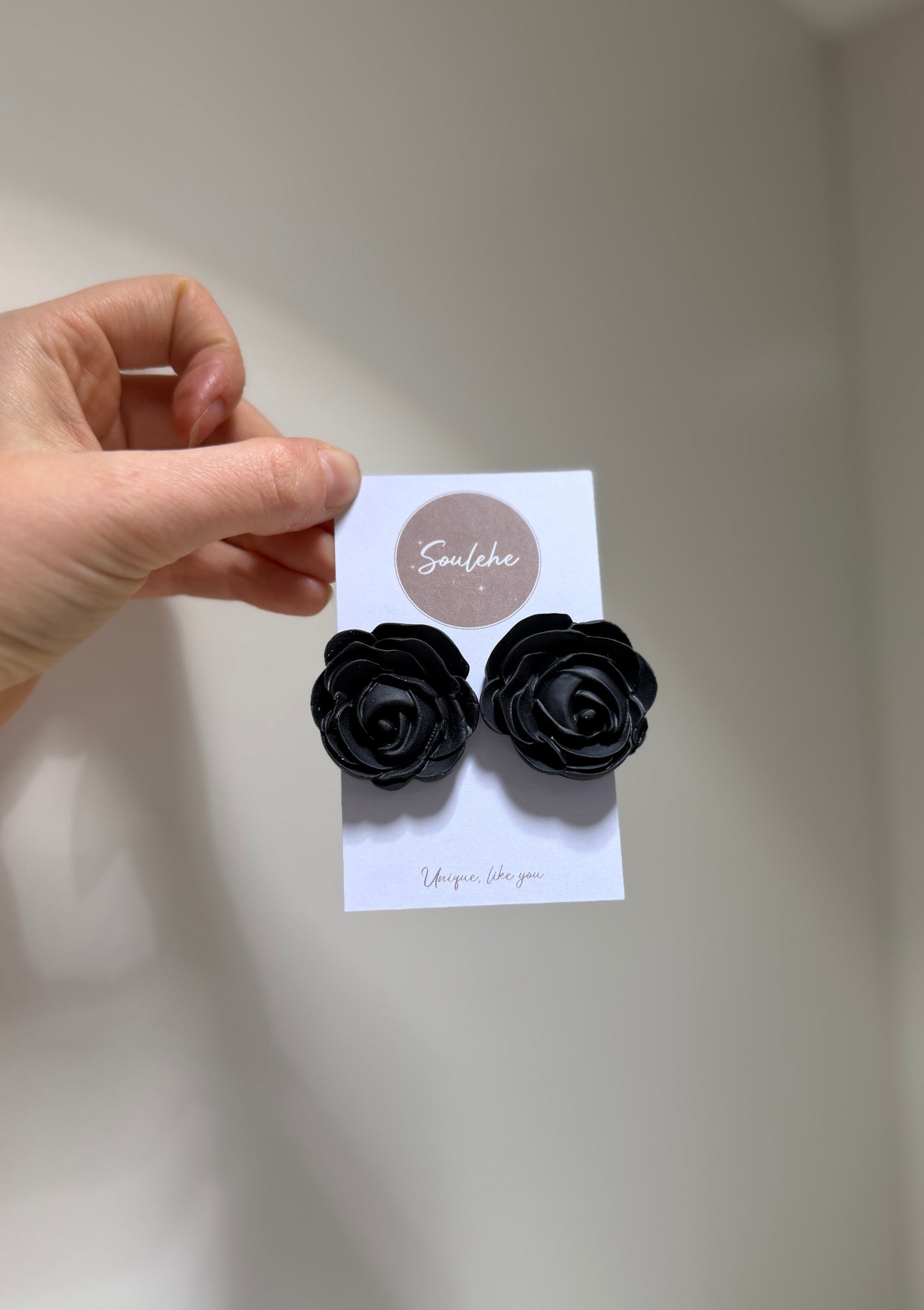 Black Flower Earrings