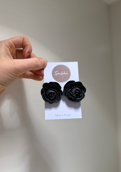 Black Flower Earrings