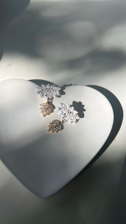 Snow Flower Shine • Luxurious Artisan Earrings