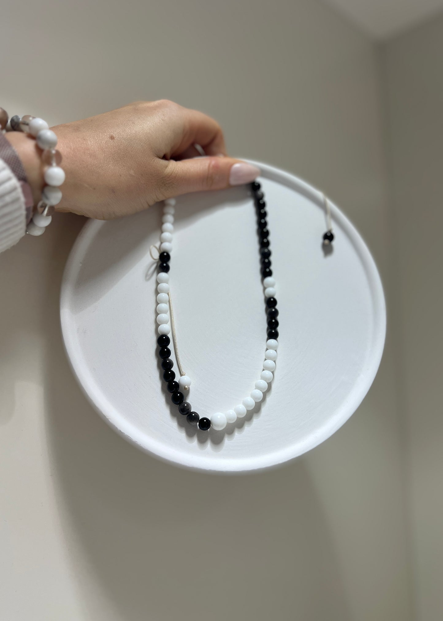 Truth, Grounding, Protection, Balance • White Agate & Obsidian