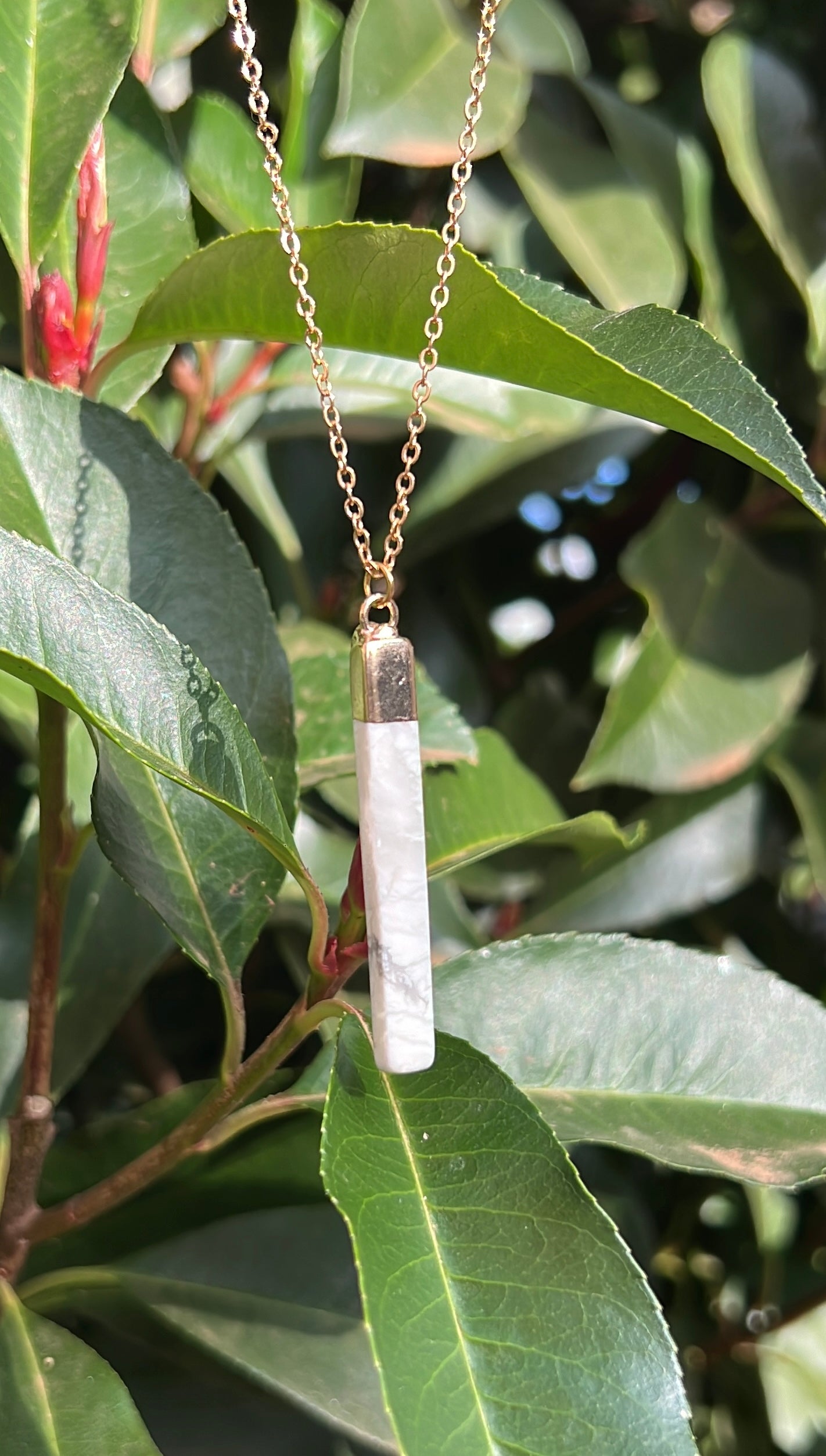 Peace x Love • Necklace • Howlite x Stainless Steel
