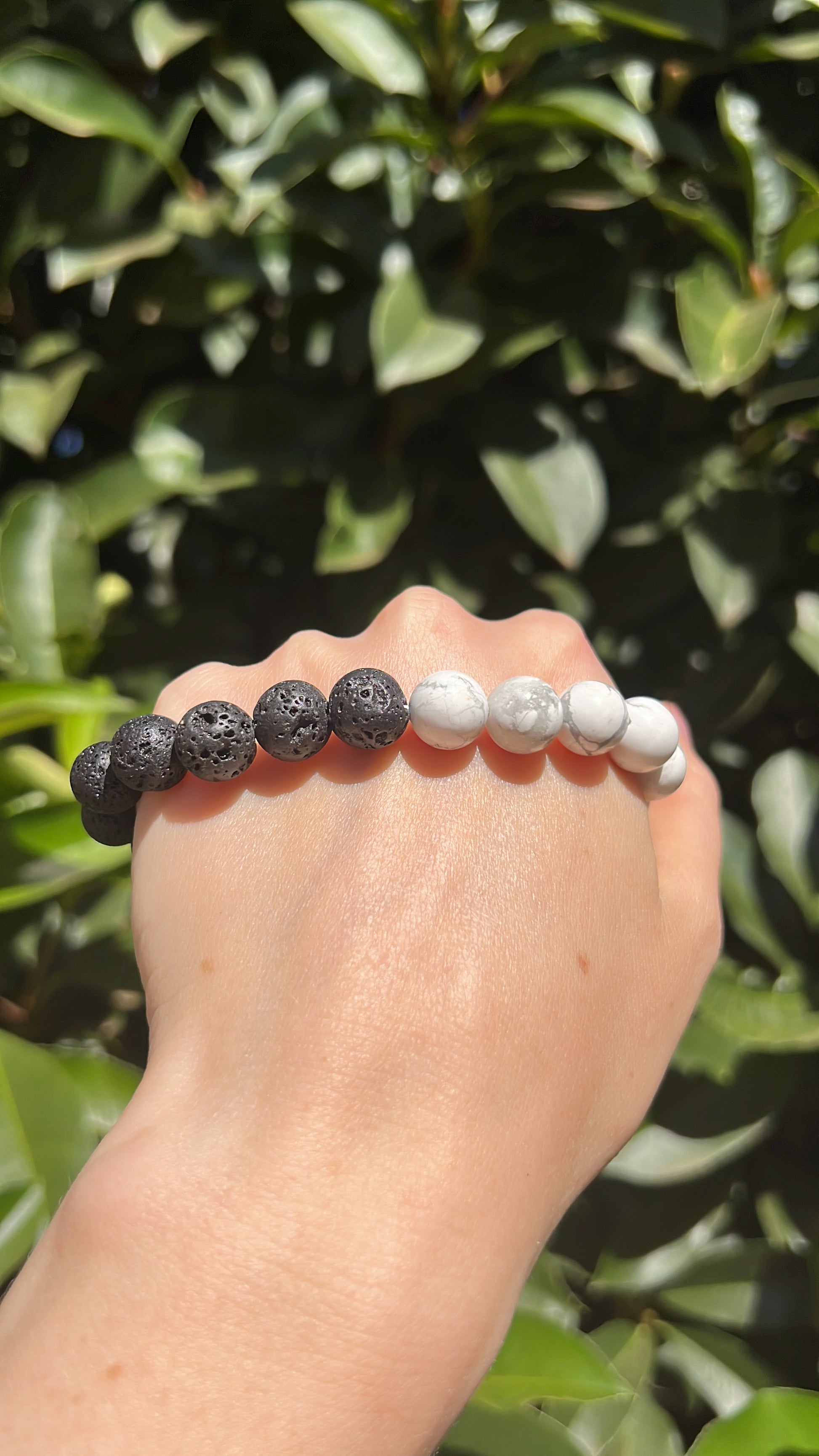 Howlite Black Lava crystal natural stone bracelet