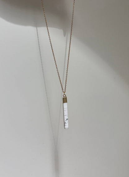 Peace x Love • Necklace • Howlite x Stainless Steel