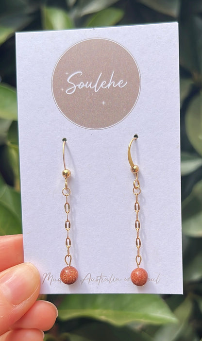 Lucky, Lucky • Earrings • Golden Sunstone & 18K Gold Plated