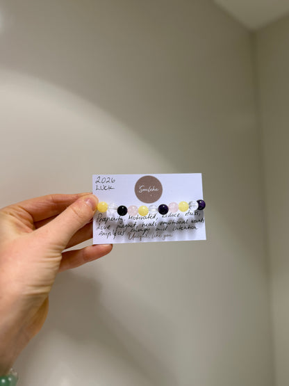 Amethyst, Citrine, Clear Quartz and Rose Quartz 2026 Luck Bracelet.