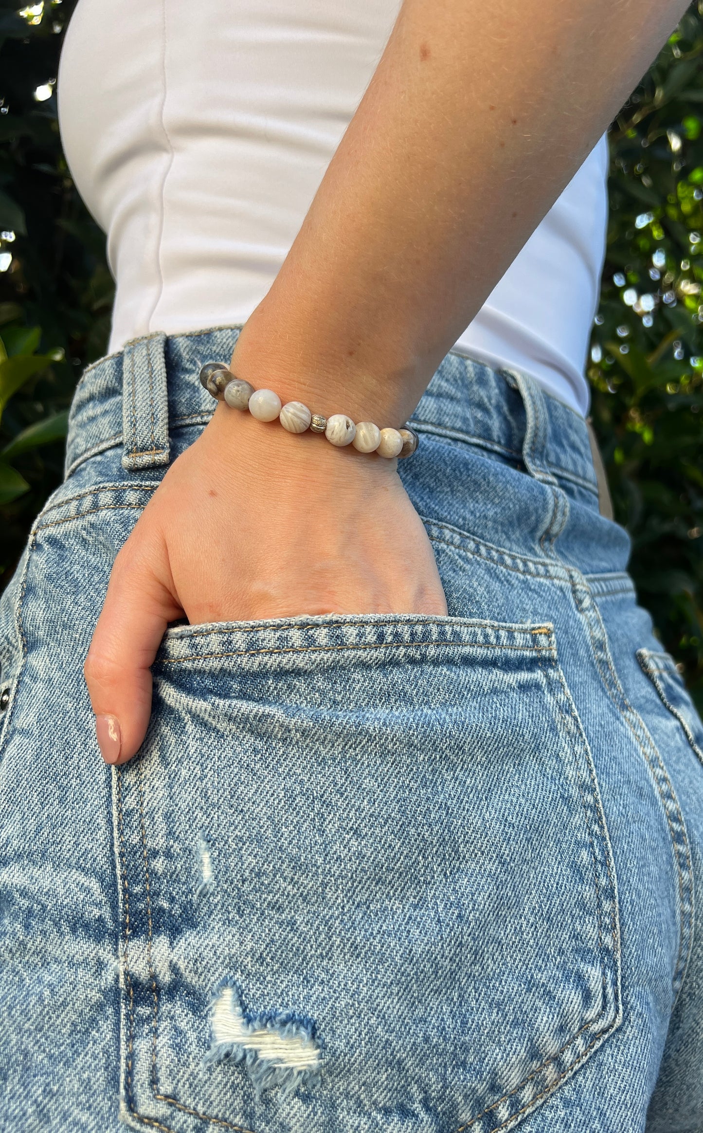 Enjoying Life x Love • Bracelet • Bamboo Agate & Sterling Silver