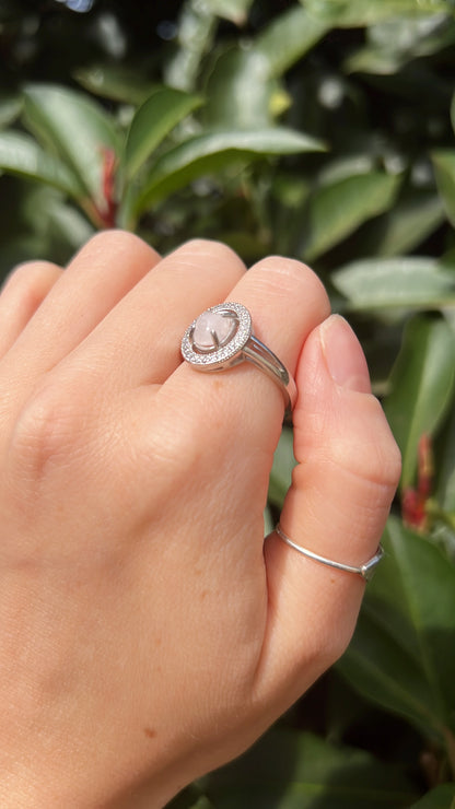 Rose Quartz Oval •  925 Sterling Silver