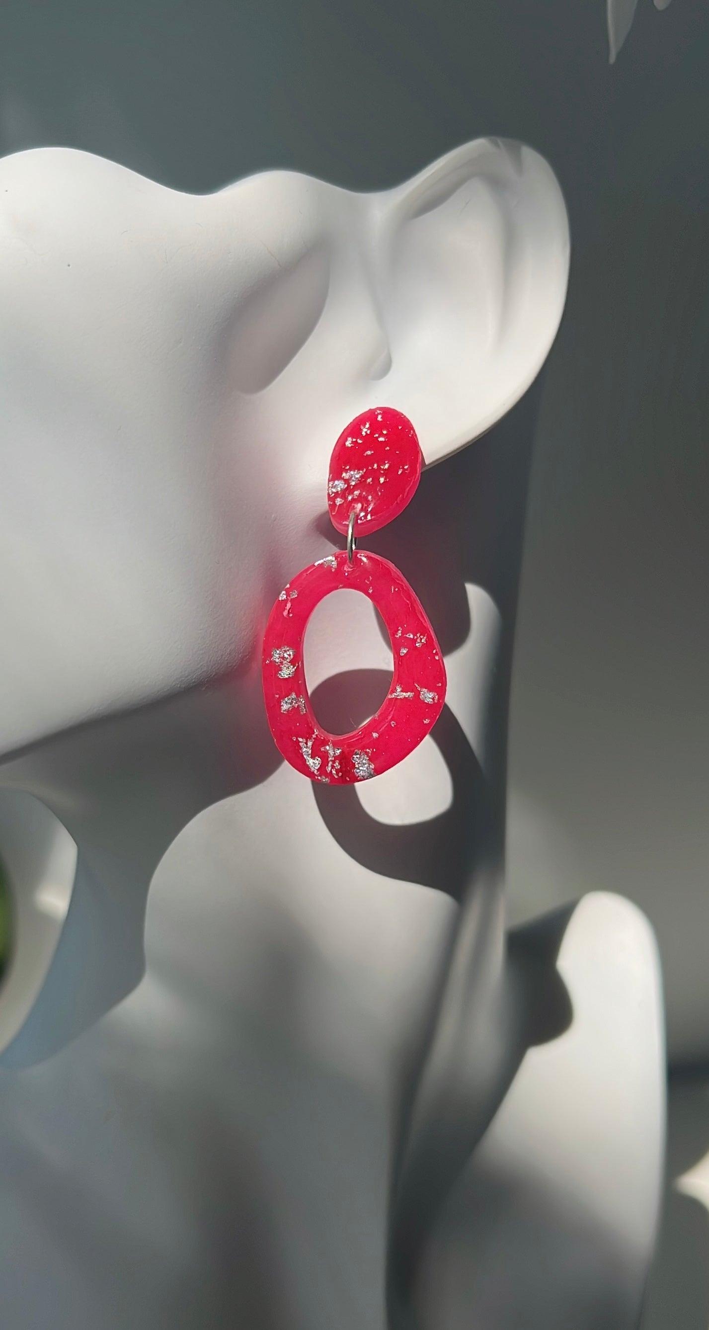 Crimson Curve • Luxurious Artisan Earrings