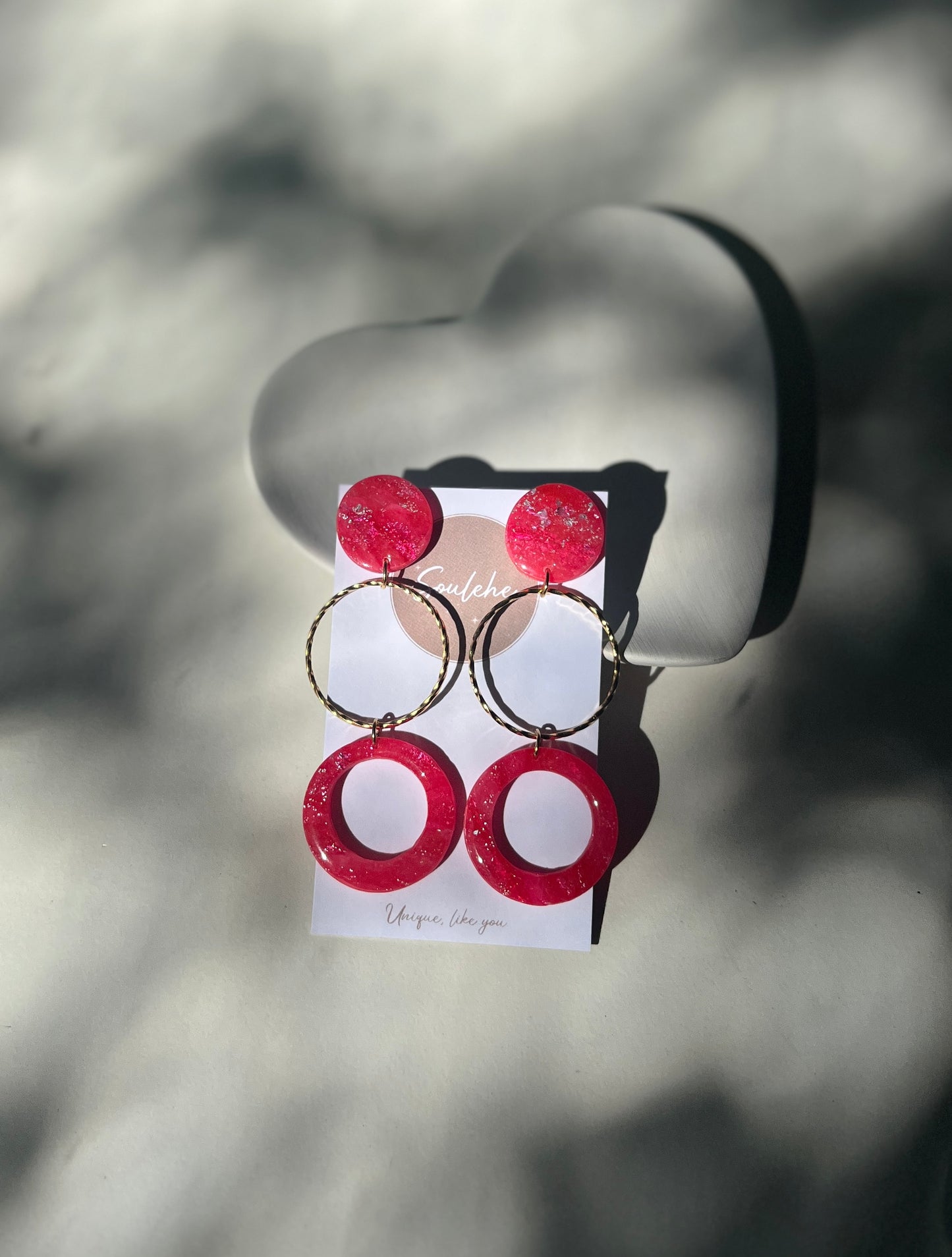 Crimson Triple • Luxurious Artisan Earrings