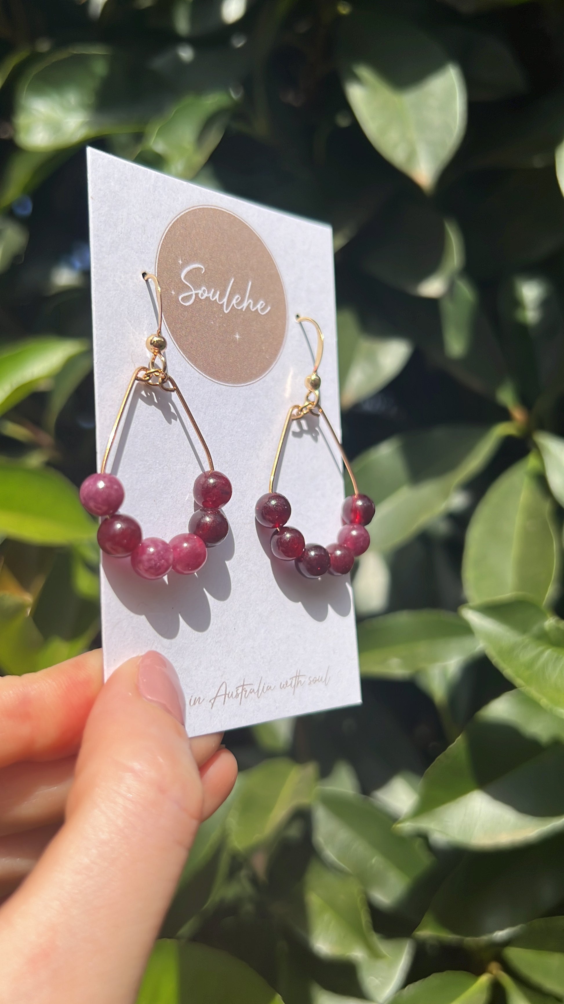 natural garnet earrings