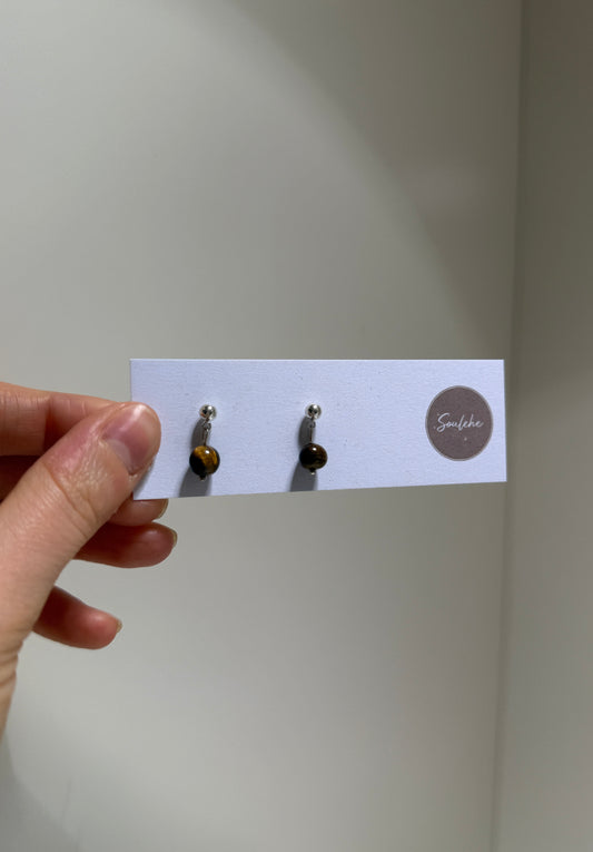 Tiger Eye Studs - Protection, Luck, Personal Power