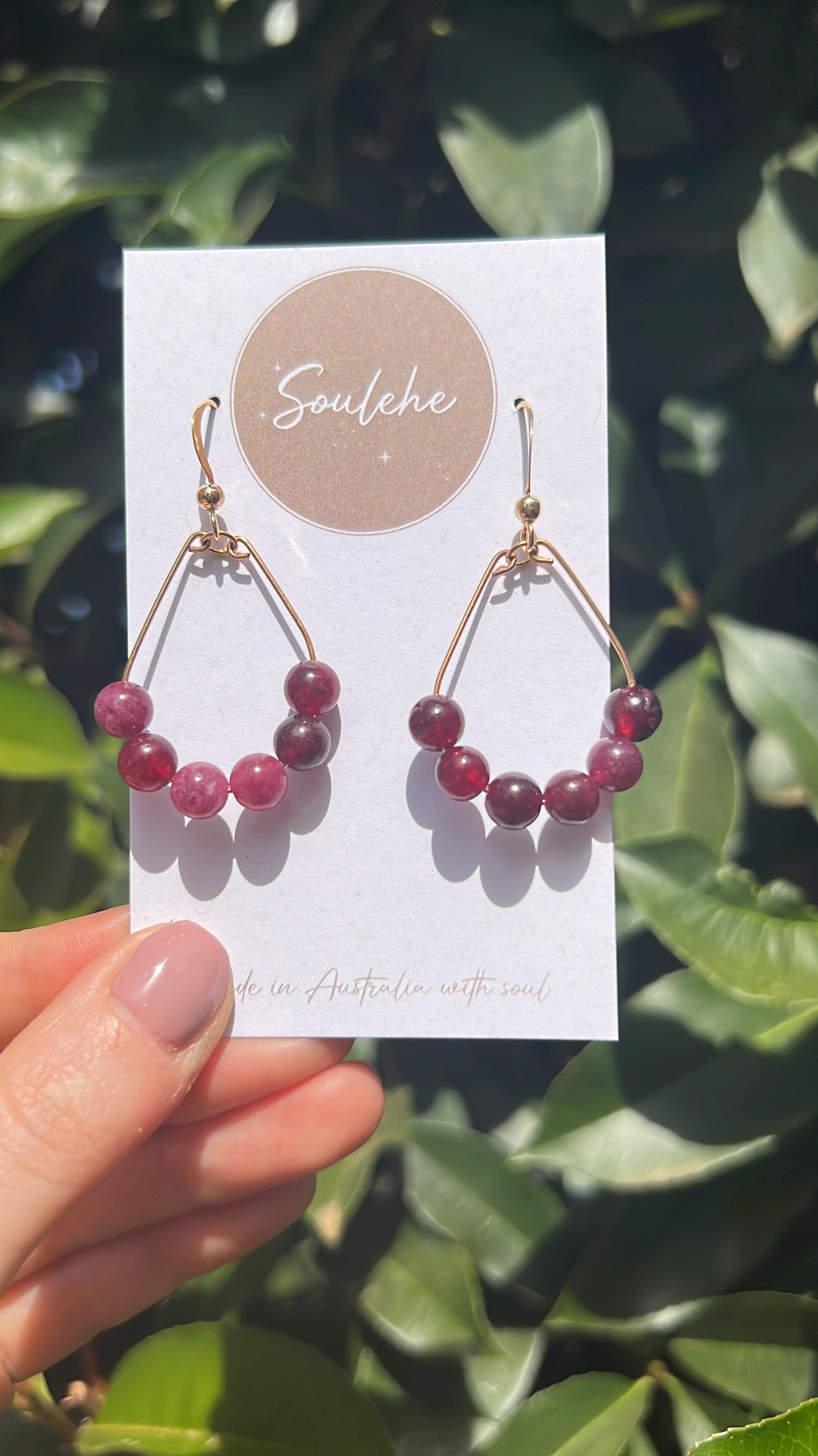 natural garnet earrings