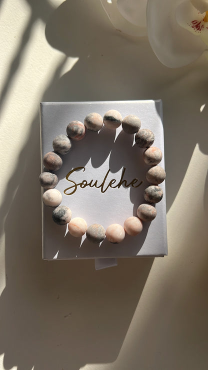 Pink Zebra Jasper Matte -  Balancing male and female energies