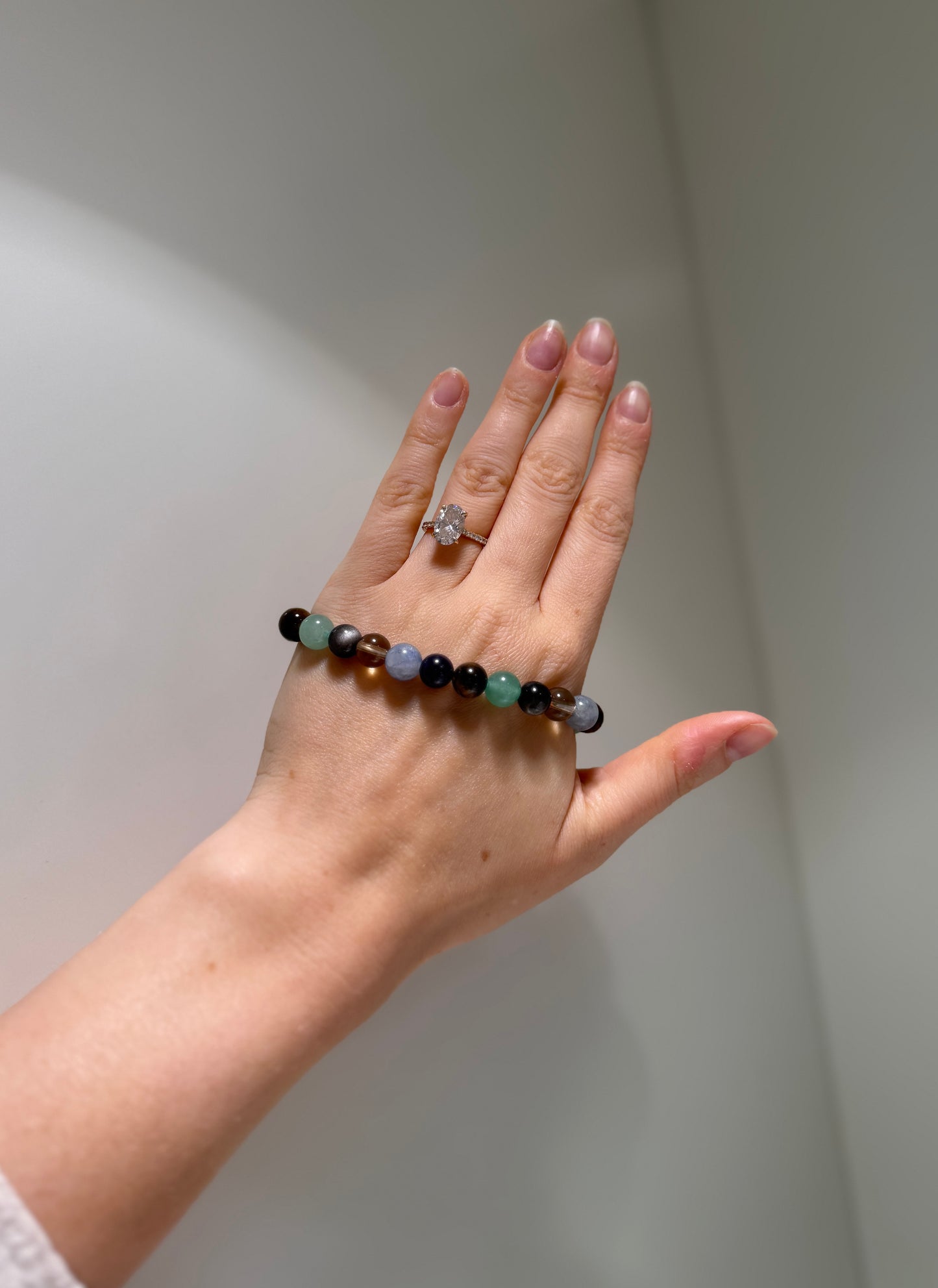 Sagittarius Luck Bracelet with Obsidian, Tiger Eye, Amethyst, Green Aventurine, Blue Sodalite and Smoky Quartz, handmade – Soulehe.