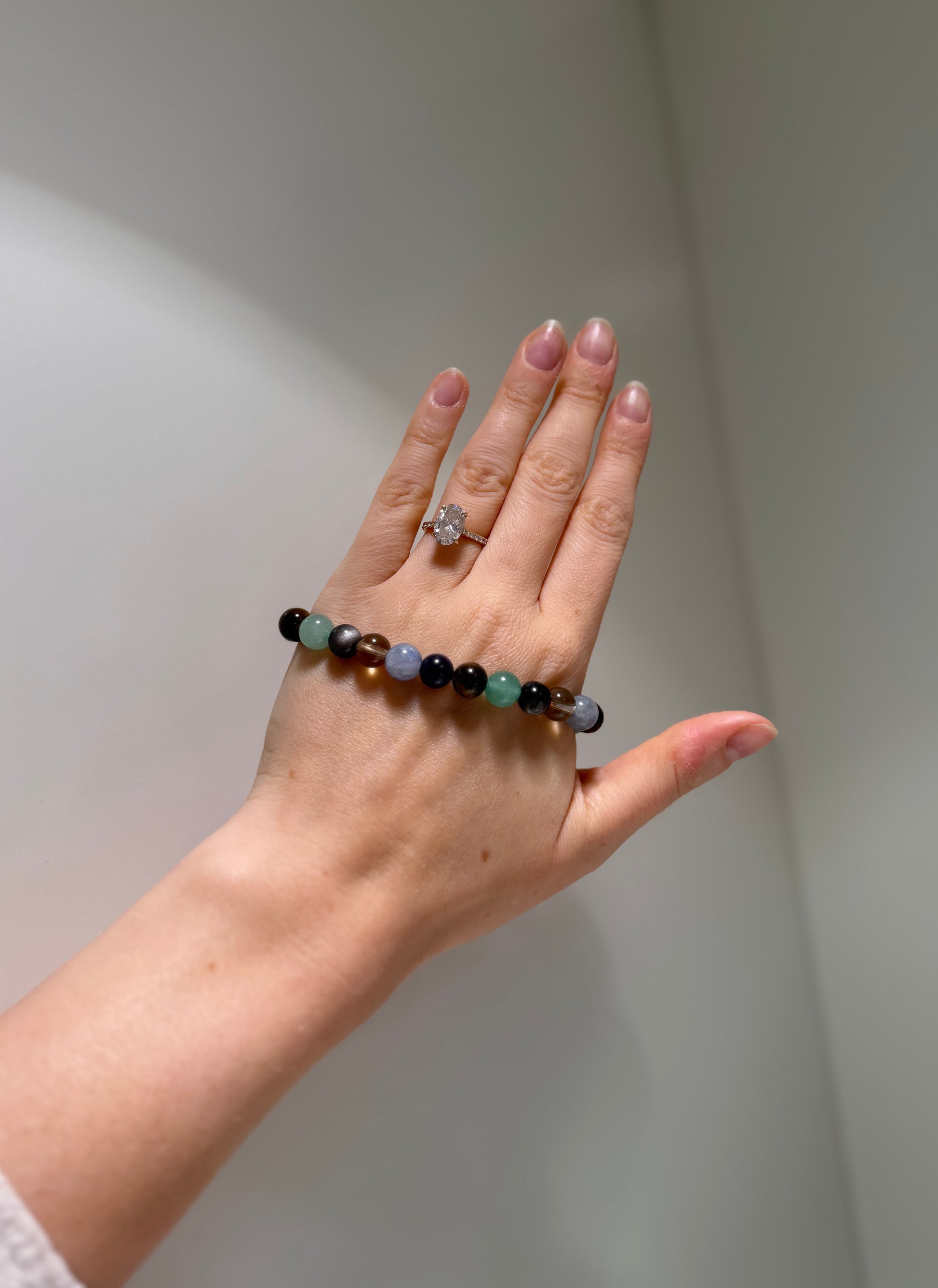 Sagittarius Luck Bracelet with Obsidian, Tiger Eye, Amethyst, Green Aventurine, Blue Sodalite and Smoky Quartz, handmade – Soulehe.