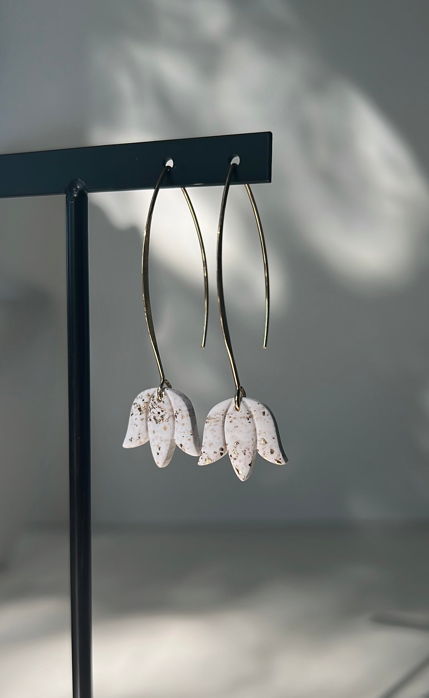 Golden Snowdrop • Luxurious Artisan Earrings