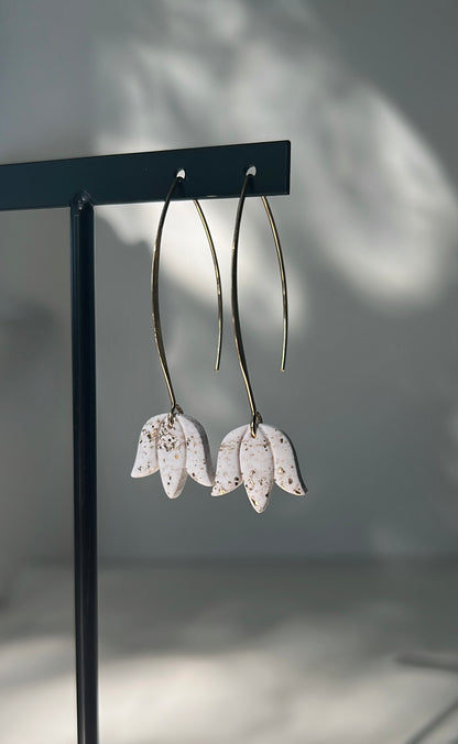 Golden Snowdrop • Luxurious Artisan Earrings