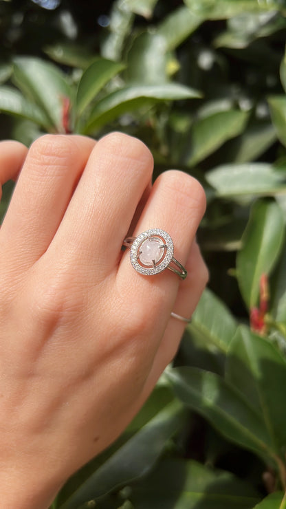Rose Quartz Oval •  925 Sterling Silver
