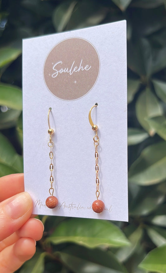 Lucky, Lucky • Earrings • Golden Sunstone & 18K Gold Plated