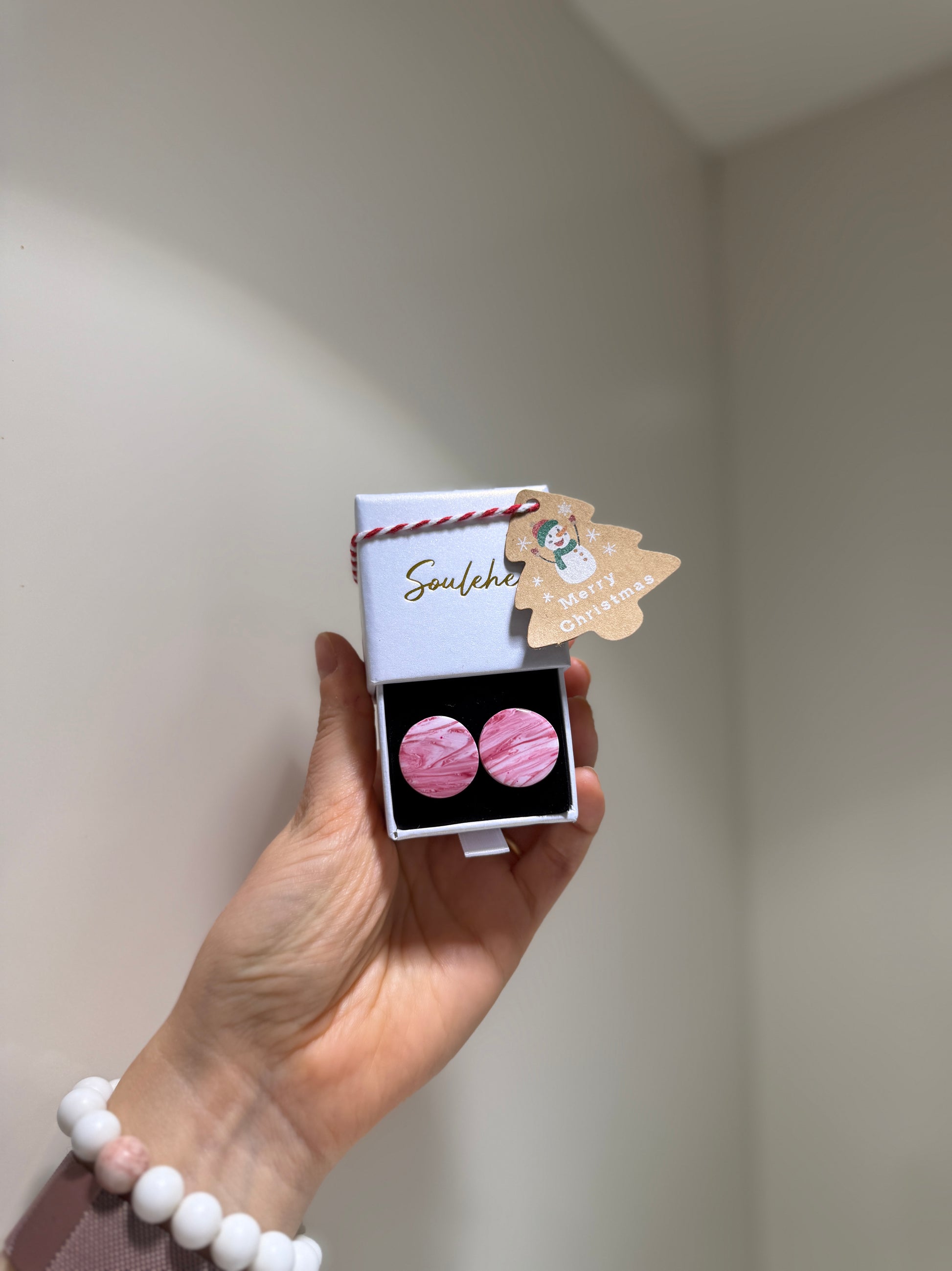 Candy Cane style Stud Earrings