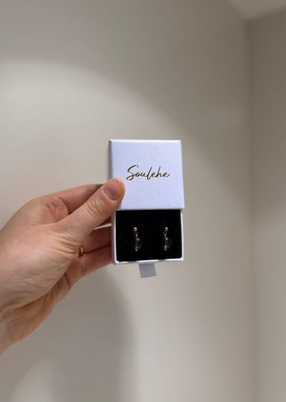 Smoky Quartz studs - Fulfilment of dreams