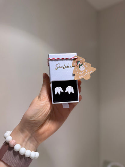 White Christmas Style Earrings