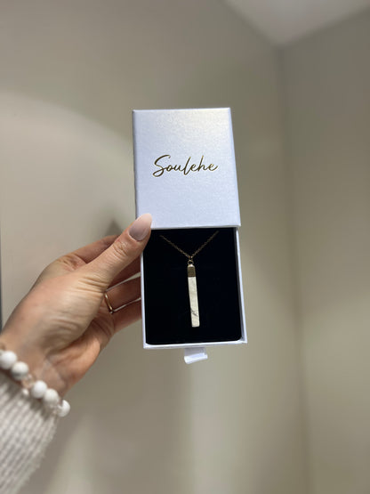 Peace x Love • Necklace • Howlite x Stainless Steel