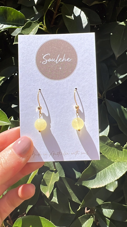 natural citrine crystal earrings