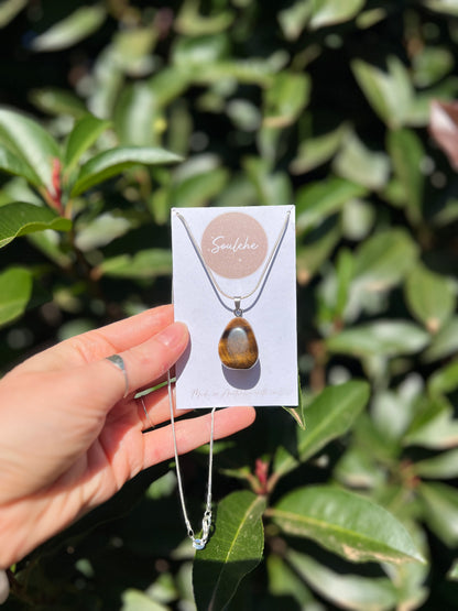 Tiger Eye Drop • 925 Sterling Silver