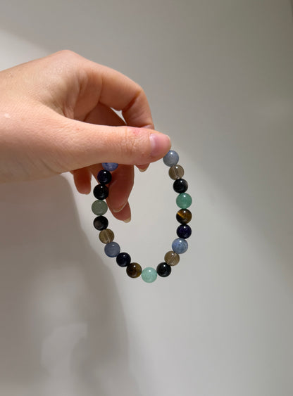 Sagittarius Luck Bracelet with Obsidian, Tiger Eye, Amethyst, Green Aventurine, Blue Sodalite and Smoky Quartz, handmade – Soulehe.