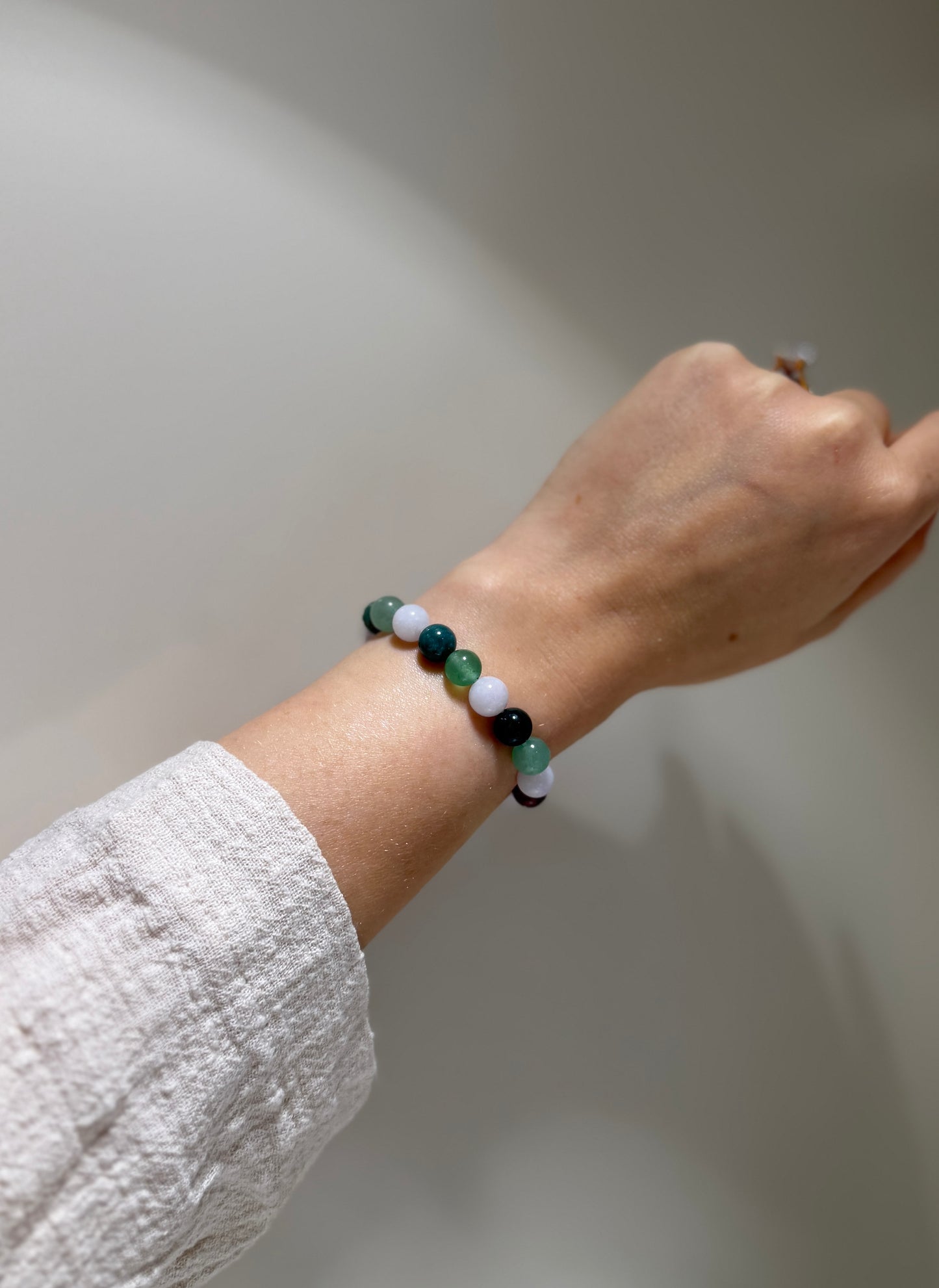 Cancer Luck Bracelet with Green Aventurine, Moss Agate, Aquamarine and Carnelian, handmade – Soulehe.