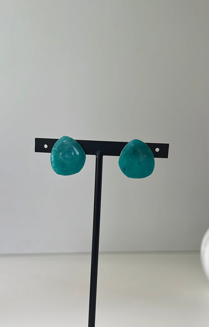 Teal Stud • Luxurious Artisan Earrings