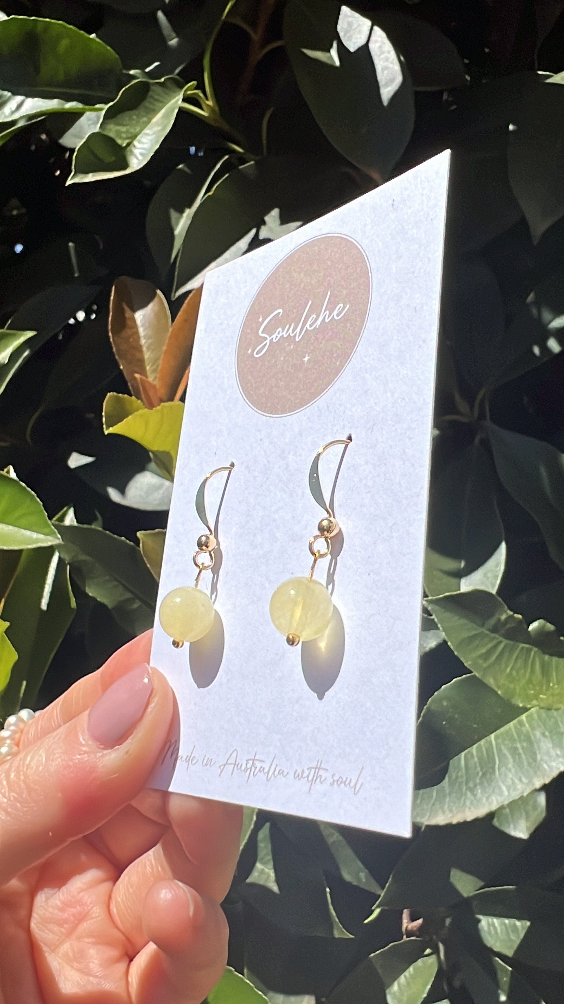 natural citrine crystal earrings
