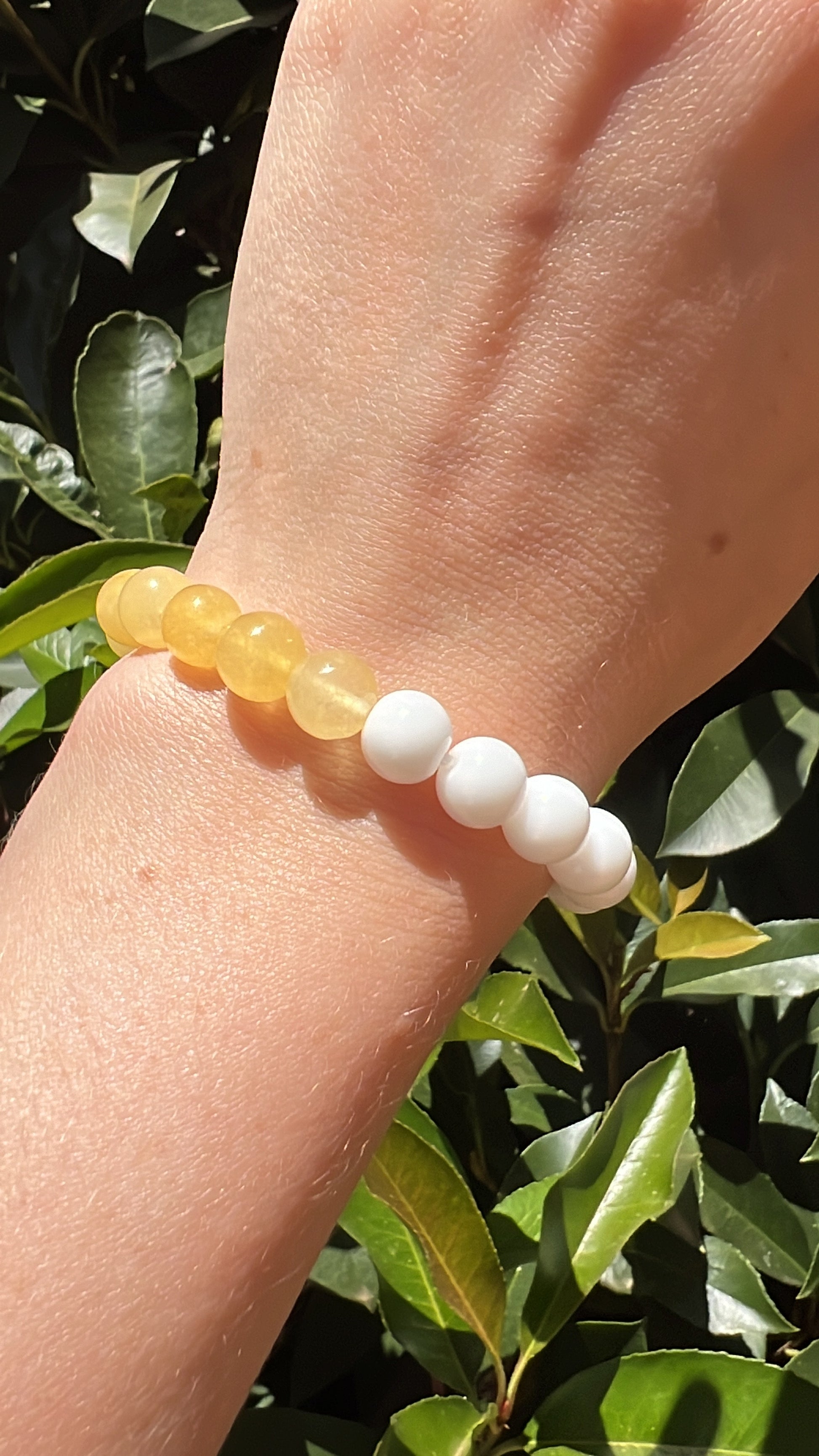 white agate citrine natural crystal stone bracelet
