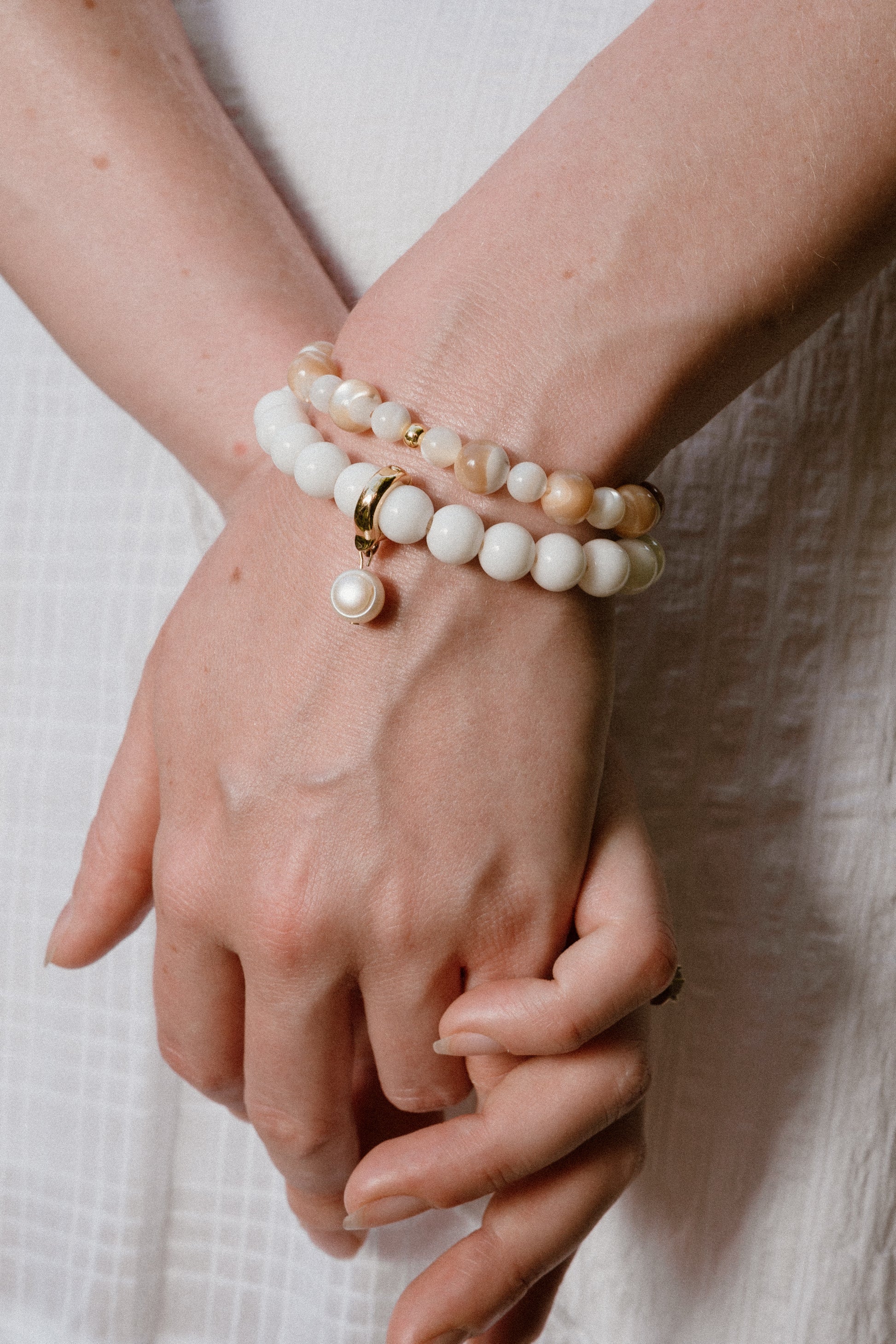 gold filled shell bracelet