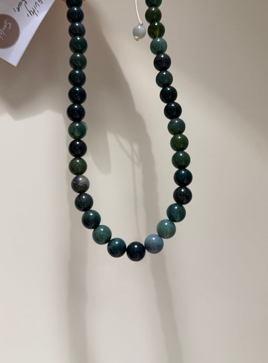 Moss Agate choker - Protection, Creativity, Love