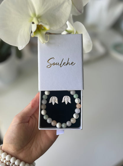 Happiness x Trust Curated Set • Bracelet & Unique Polymer Clay Earrings