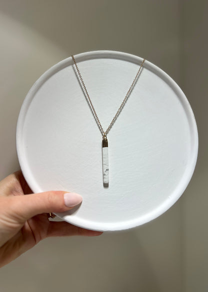 Peace x Love • Necklace • Howlite x Stainless Steel