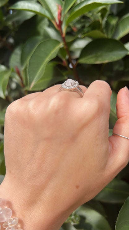 Rose Quartz Oval •  925 Sterling Silver