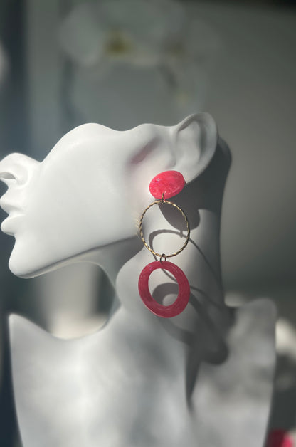 Crimson Triple • Luxurious Artisan Earrings