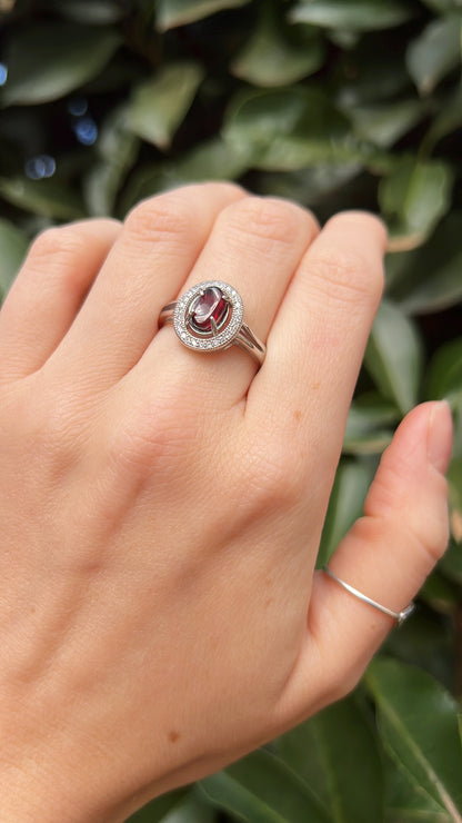Garnet Oval • 925 Sterling Silver