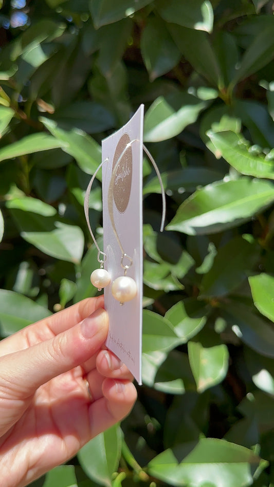 natural pearl silver earrings wedding